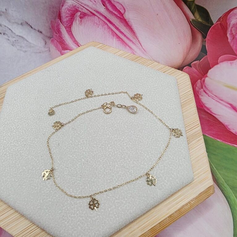 14K Gold Ankle Bracelet/ Bratara pentru Glezna Aur 14K 024