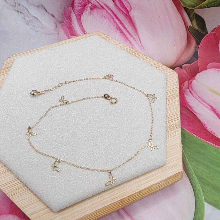 14K Gold Ankle Bracelet/ Bratara pentru Glezna Aur 14K 025