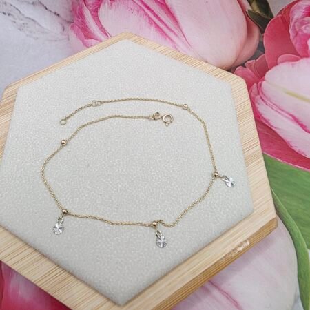 14K Gold Ankle Bracelet/ Bratara pentru Glezna Aur 14K 026