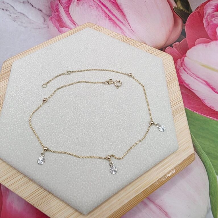 14K Gold Ankle Bracelet/ Bratara pentru Glezna Aur 14K 026