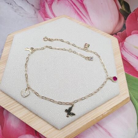 14K Gold Ankle Bracelet/ Bratara pentru Glezna Aur 14K 027