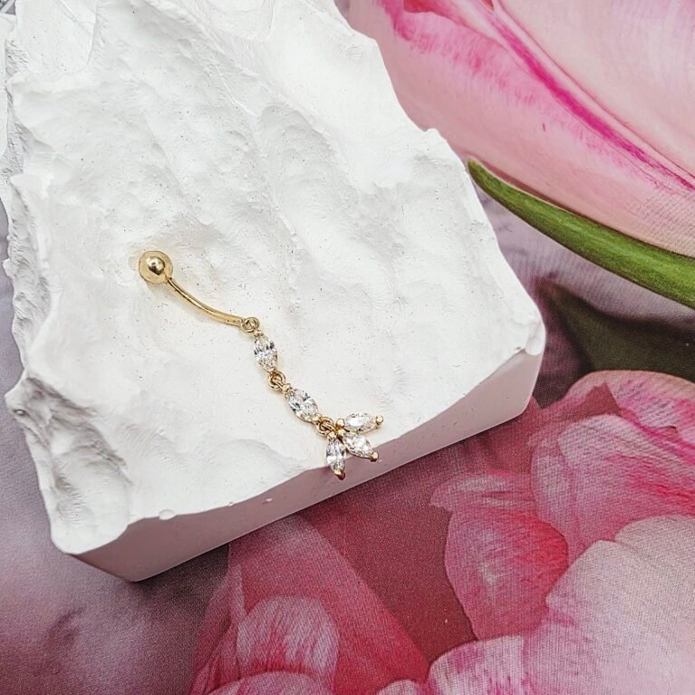 14K Gold Belly Piercing/ Piercing de Buric Aur 14K P25