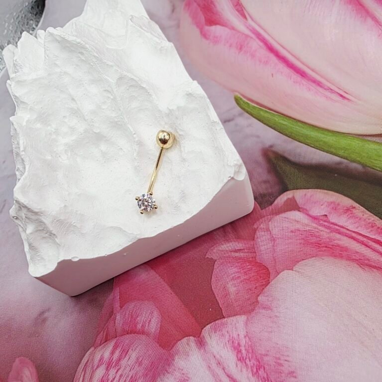 14K Gold Belly Piercing/ Piercing de Buric Aur 14K P26