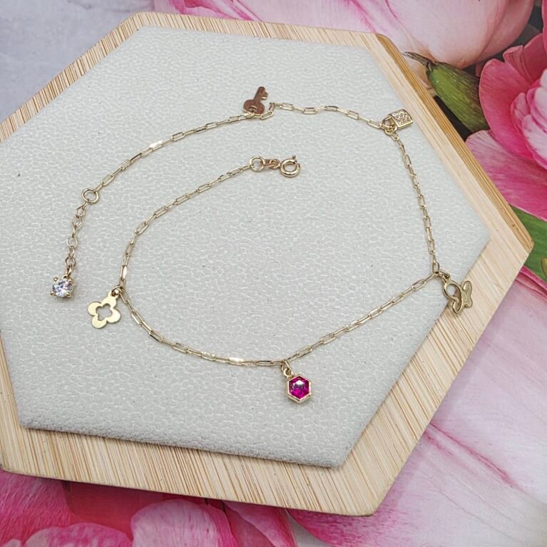 14K Gold Ankle Bracelet/ Bratara pentru Glezna Aur 14K 029