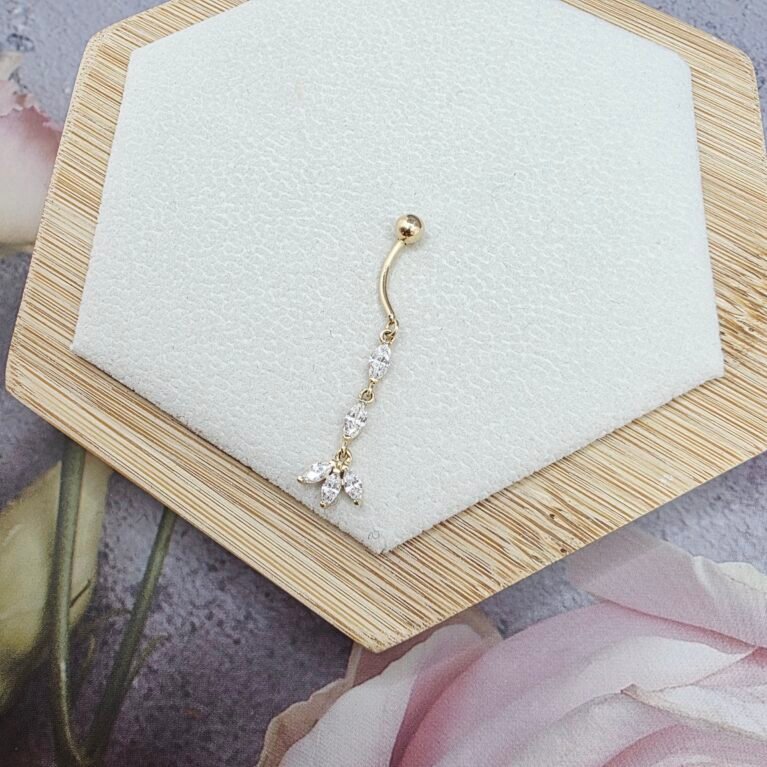 14K Gold Belly Piercing/ Piercing de Buric Aur 14K P31