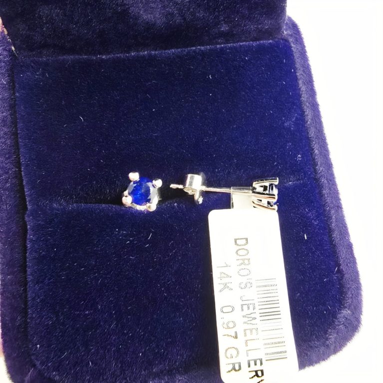 14K Gold & Sapphire Studs DJ09