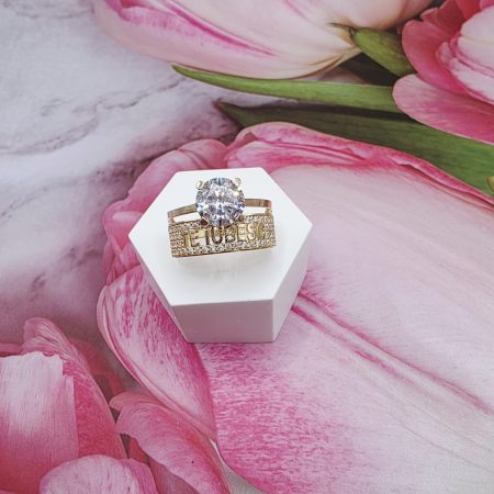 14K GOLD RING/ INEL AUR 14K R0670