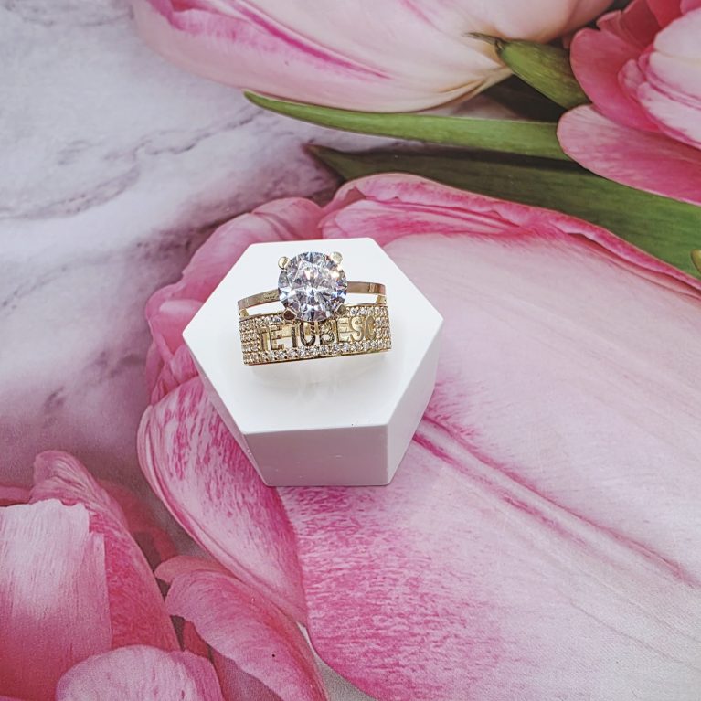 14K GOLD RING/ INEL AUR 14K R0670