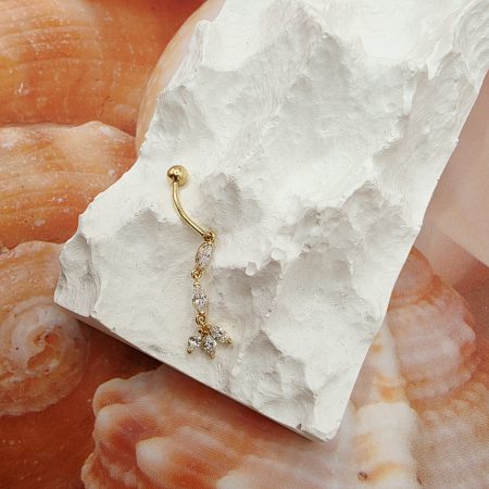 14K Gold Belly Piercing/ Piercing de Buric Aur 14K P36