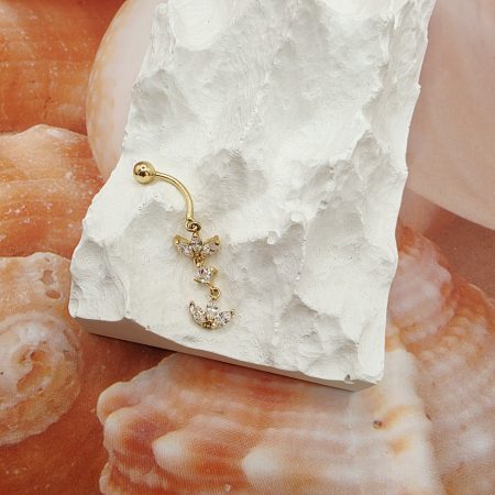 14K Gold Belly Piercing/ Piercing de Buric Aur 14K P39