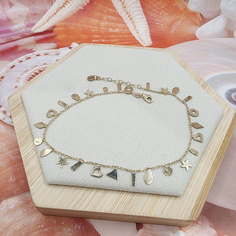 14K Gold Ankle Bracelet/ Bratara pentru Glezna Aur 14K 050