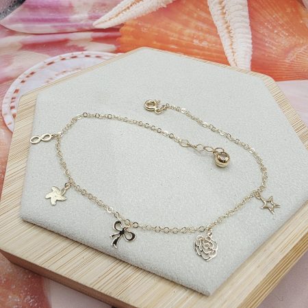 14K Gold Ankle Bracelet/ Bratara pentru Glezna Aur 14K 056